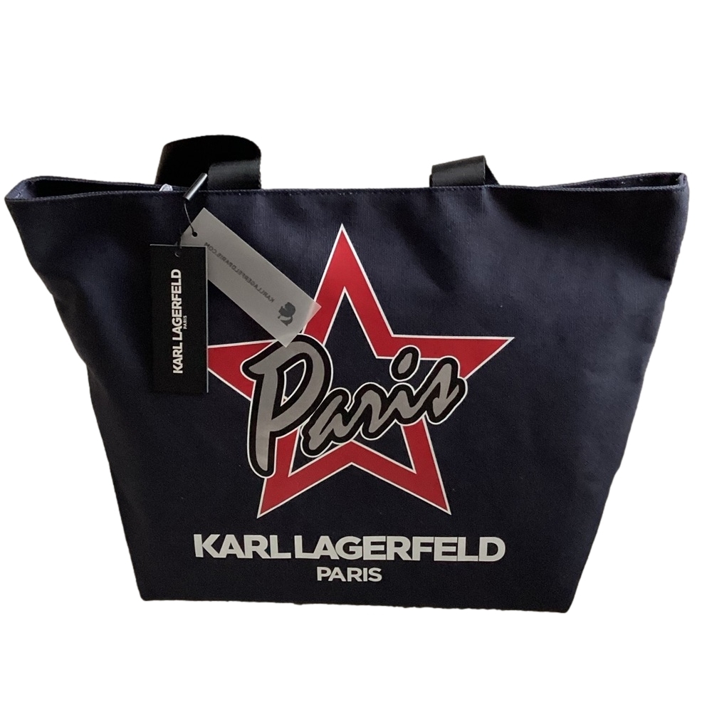 Karl Lagerfeld “Kristen Paris Star  ” Canvas Tote, NWT